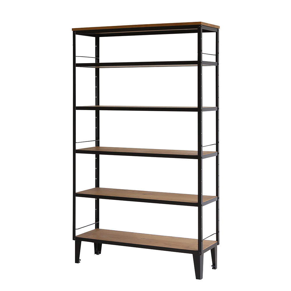 オープンシェルフ「アンティス」幅103cm オーク材/ブラックスチール【セール対象品のため5%OFF】