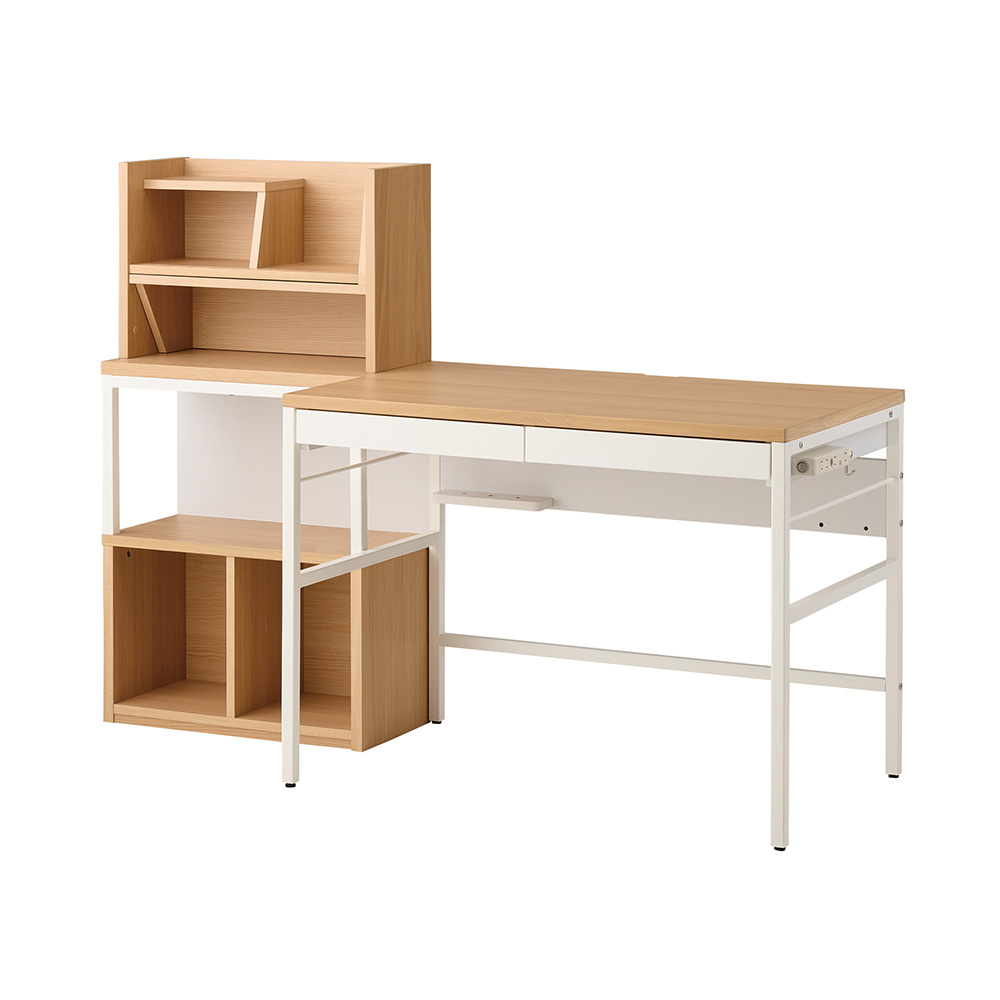 学習デスク「リシェット MDF」デスク＋マルチラック 幅100cm