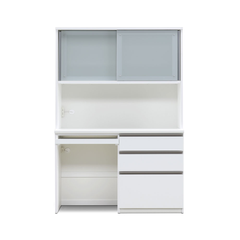 オープンボード「ココ 120」幅117cm 奥行49cm 高さ198cm ホワイト【セール対象品のため5%OFF】