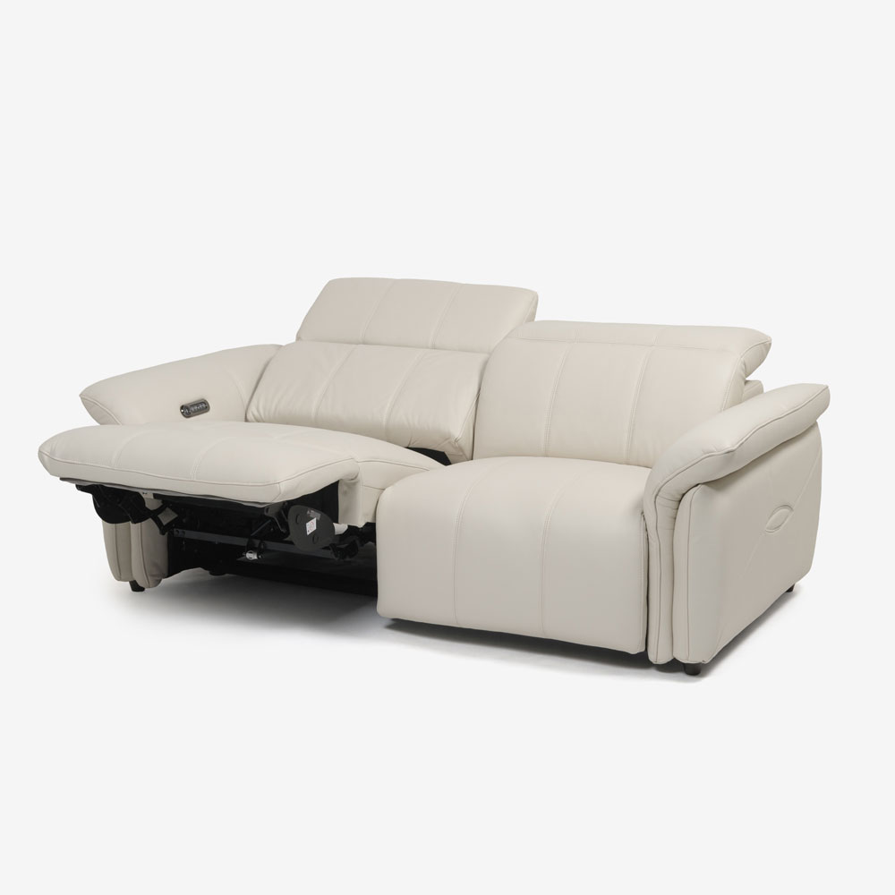 電動リクライニングソファ2点セット「L/S Motion 74（エルエスモーション74）」幅202cm 革#H/S-521E フロスト色