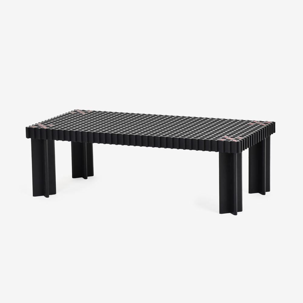 PoltronaFrau（ポルトローナ・フラウ）センターテーブル「キョウト」幅102cm 奥行50cm ビーチ材 ブラック色【次回入荷未定】