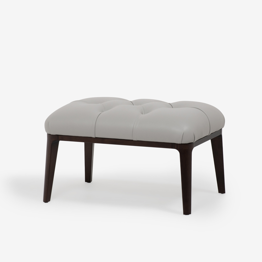 PoltronaFrau（ポルトローナ・フラウ）オットマン「2019 グレン」革ライトグレー色【次回入荷未定】