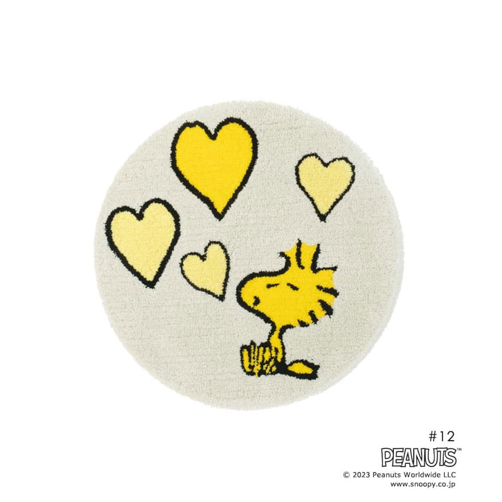 マット「スヌーピー ウッドストックラブマット」 丸65ｘ65cm PEANUTS（ピーナッツ）
