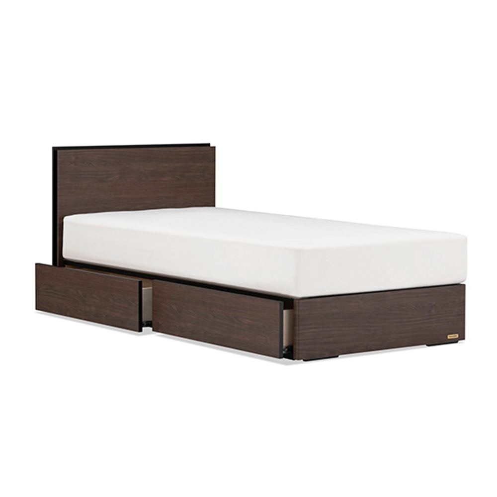 FranceBed（フランスベッド）ベッドフレーム「BG-002 DR」引出しタイプ すのこ床板  コンセント付き ウォールナット色