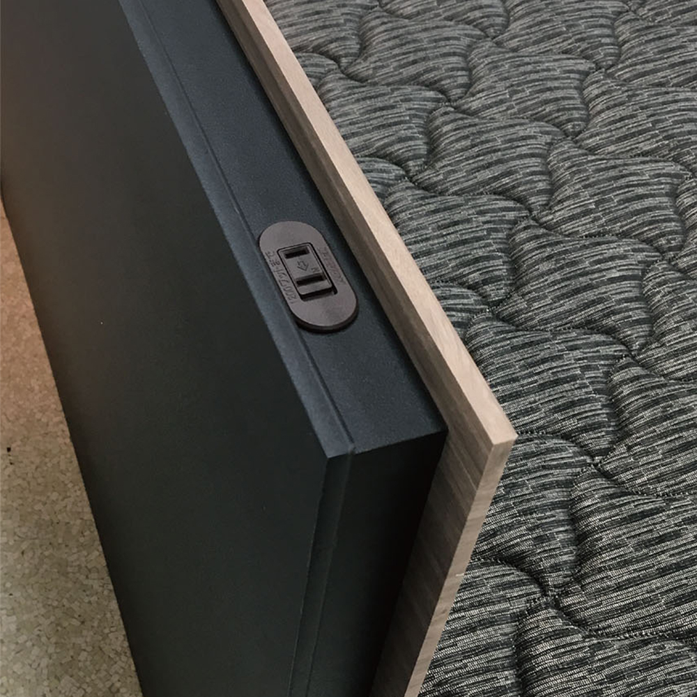 FranceBed（フランスベッド）ベッドフレーム「BG-001 TS」縦型収納（跳ね上げ式）付きタイプ アッシュグレー色 収納深さ全2サイズ