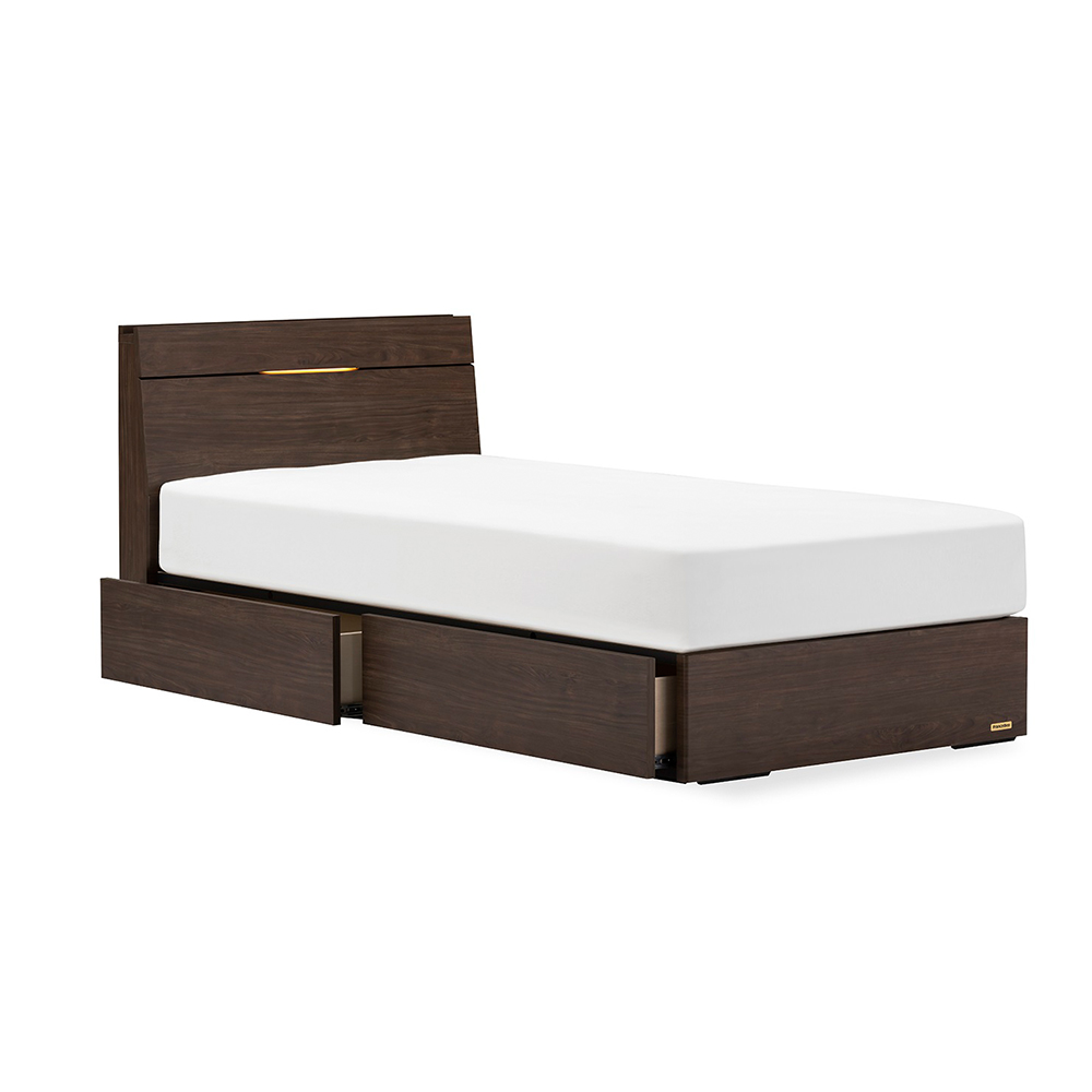 FranceBed（フランスベッド）ベッドフレーム「EY-02C DR」引出し付きタイプ すのこ床板 コンセント・LED照明付き 全2色