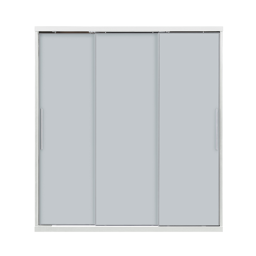 ワードローブ「RENNELL レンネル」幅182cm ガラス扉 引き戸タイプ ホワイト色【セール対象品のため5%OFF】