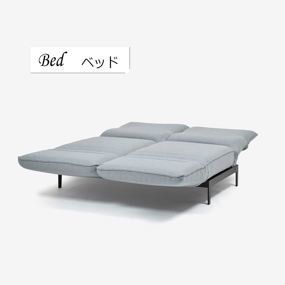 ROLF BENZ（ロルフベンツ）ソファ「MERA-N メラN」幅200cm 布#28.103 本体ストーングレー色　※クッション2個付