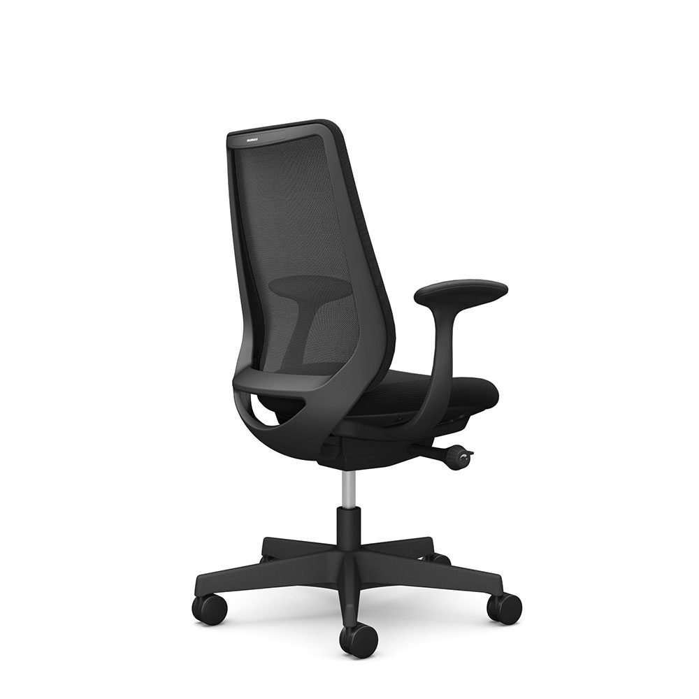 「ポータム CF21ZR」スタンダードバック 背メッシュタイプ ボディ・脚/ブラック 張地/FKA1(ブラック) ウレタンキャスター デザインアーム ランバーサポートなし 【受注生産品】Okamura（オカムラ）