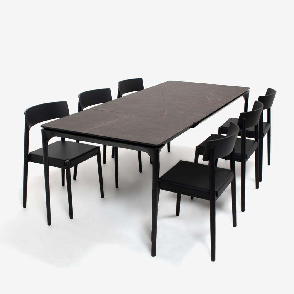 Calligaris（カリガリス）伸長式ダイニングテーブル「Silhouette CS4125-R」 幅160-220cm 天板セラミックガラス