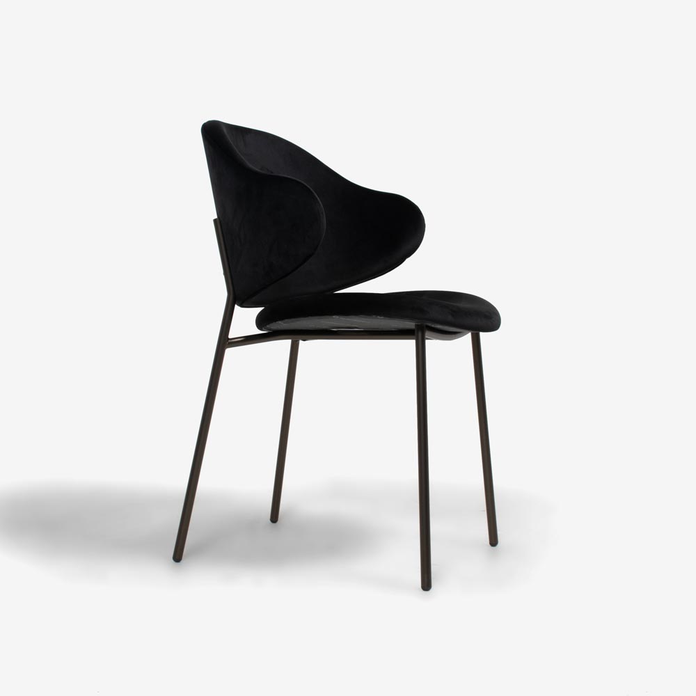 Calligaris（カリガリス）ダイニングチェア「Holly CS2037」布ブラック色