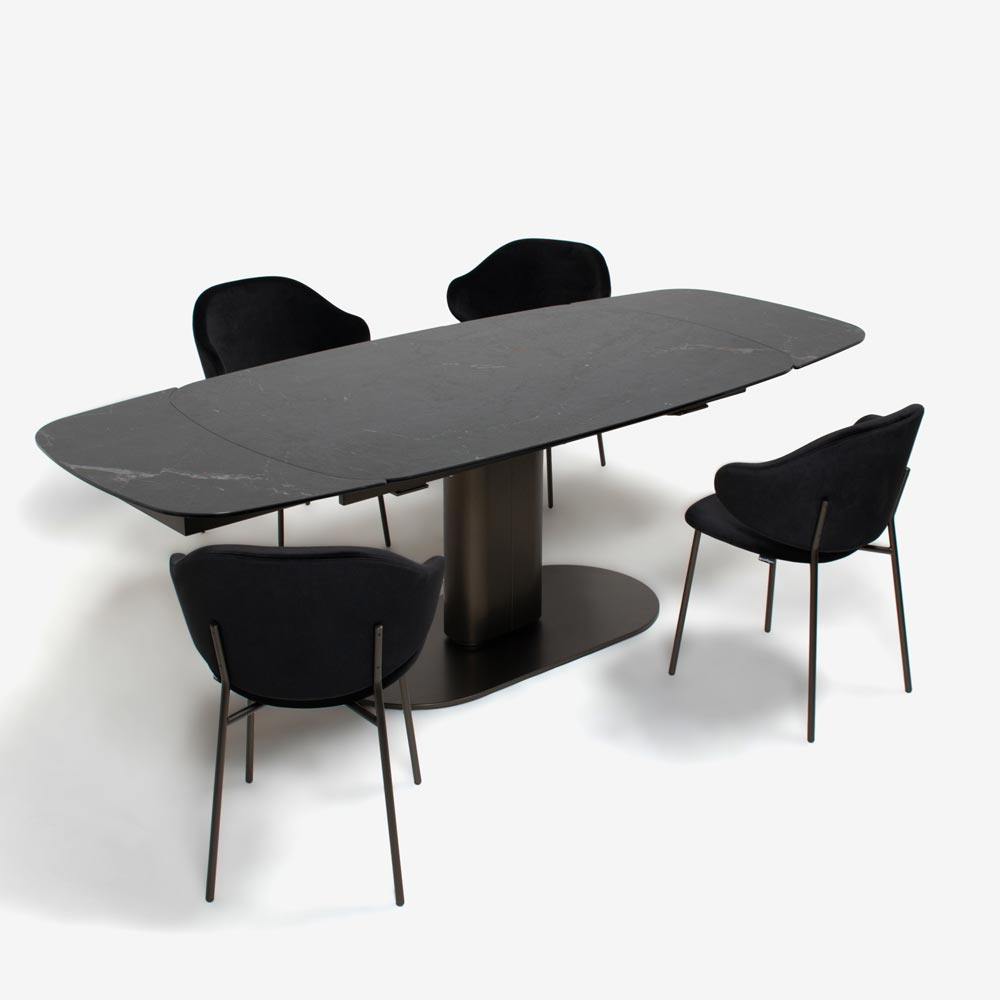 Calligaris（カリガリス）ダイニングチェア「Holly CS2037」布ブラック色