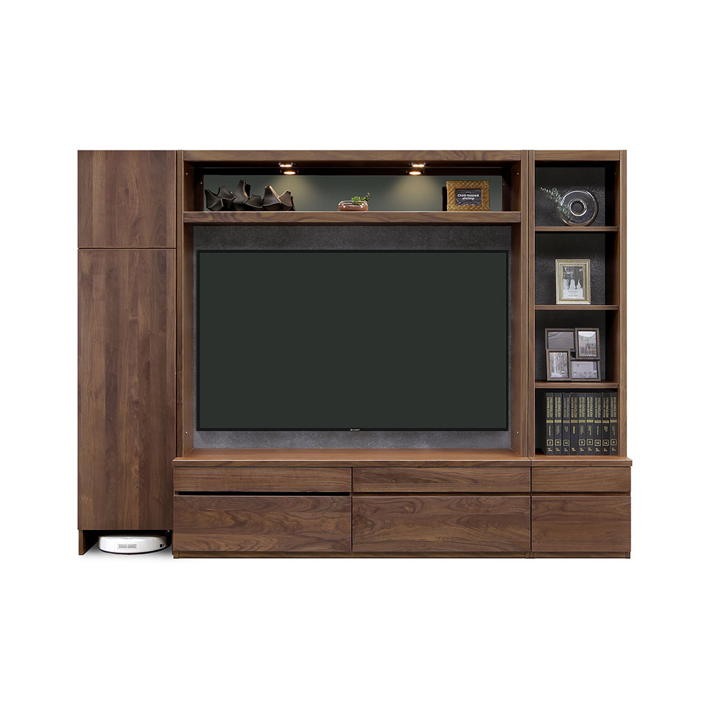 テレビボード「ピエドラ」ウォールナット材 3点セット 幅250cm【セール対象品のため5%OFF】