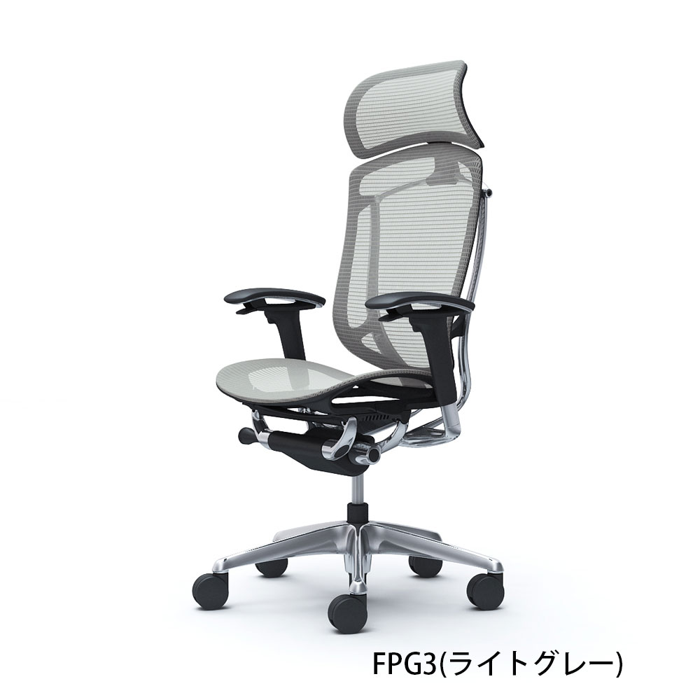 「コンテッサセコンダ」座面/メッシュ フレーム/ポリッシュ ボディーカラー/ブラック 大型ヘッドレスト 張地全13色 ランバーサポート有・無【受注生産品】okamura(オカムラ)