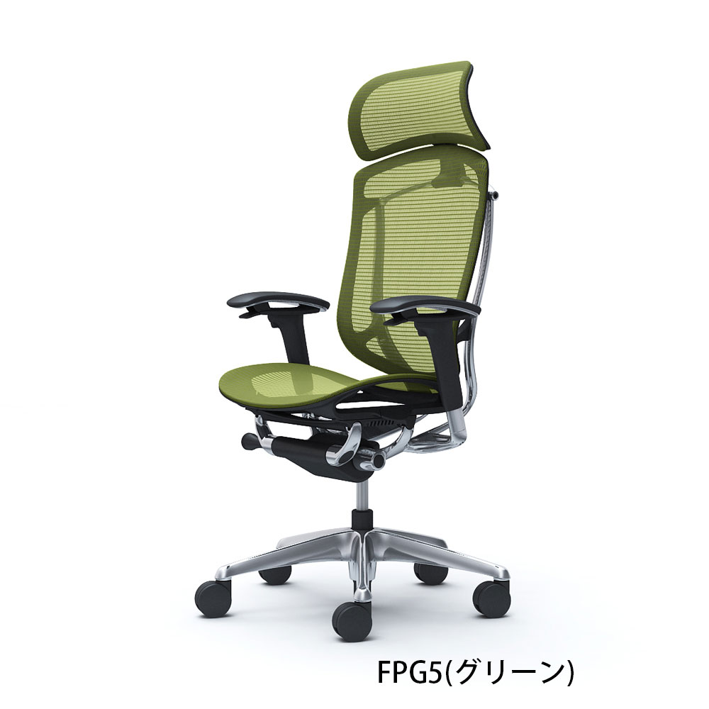 「コンテッサセコンダ」座面/メッシュ フレーム/ポリッシュ ボディーカラー/ブラック 大型ヘッドレスト 張地全13色 ランバーサポート有・無【受注生産品】okamura(オカムラ)