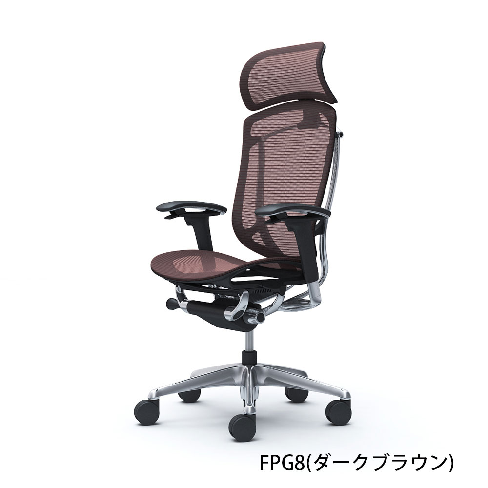 「コンテッサセコンダ」座面/メッシュ フレーム/ポリッシュ ボディーカラー/ブラック 大型ヘッドレスト 張地全13色 ランバーサポート有・無【受注生産品】okamura(オカムラ)