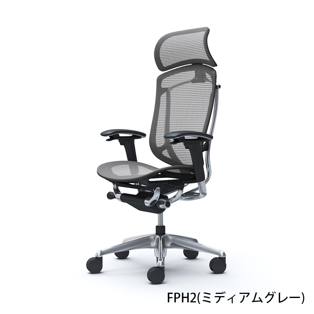 「コンテッサセコンダ」座面/メッシュ フレーム/ポリッシュ ボディーカラー/ブラック 大型ヘッドレスト 張地全13色 ランバーサポート有・無【受注生産品】okamura(オカムラ)