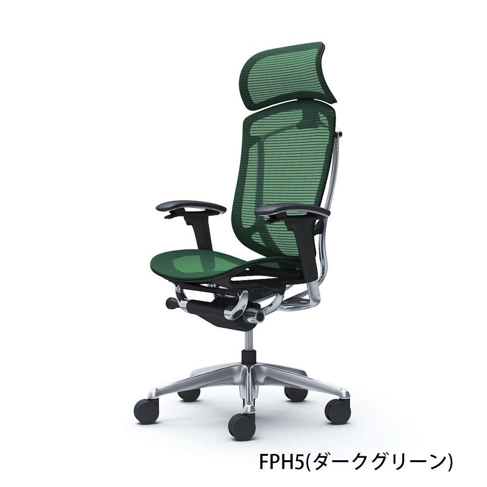 「コンテッサセコンダ」座面/メッシュ フレーム/ポリッシュ ボディーカラー/ブラック 大型ヘッドレスト 張地全13色 ランバーサポート有・無【受注生産品】okamura(オカムラ)