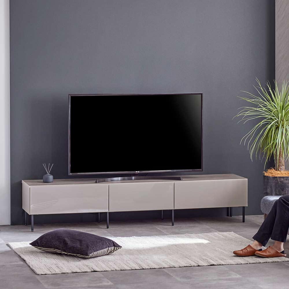 テレビボード「ハリス」GGY ガラスグレー色 全3サイズ（幅160cm・幅180cm・幅200cm）