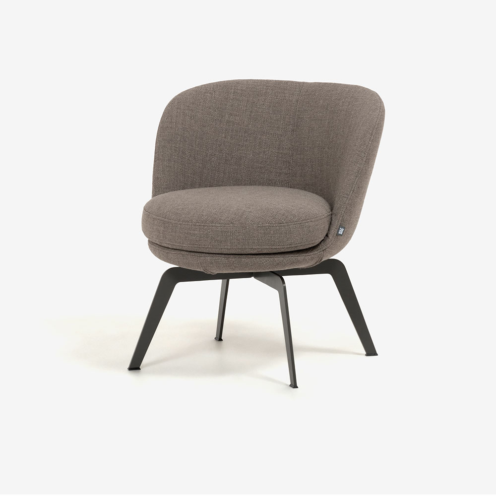ROLF BENZ(ロルフベンツ)ラウンジチェア「562」回転式 幅63cm 布#18.124 クオーツグレー色 / 脚グレー色
