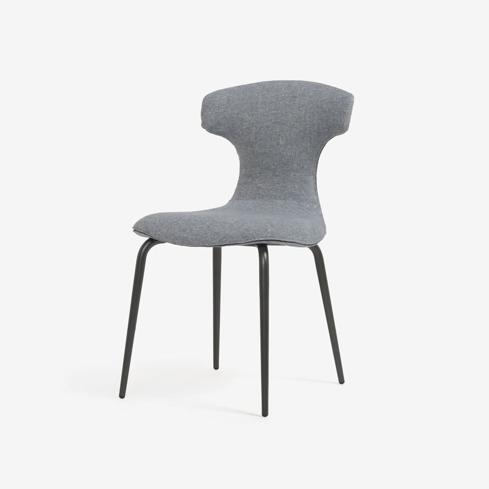 PoltronaFrau（ポルトローナ・フラウ）ダイニングチェア「モンテーラマス」布グレー色/スチール脚