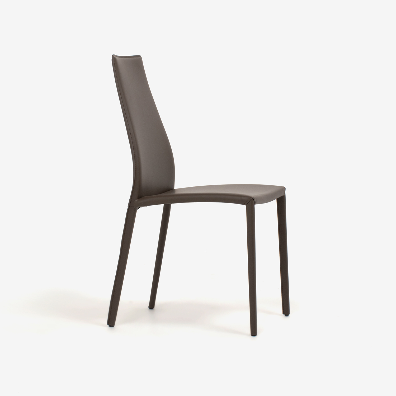 Calligaris（カリガリス）ダイニングチェア「Aida CS1484」革マッドブラウン色