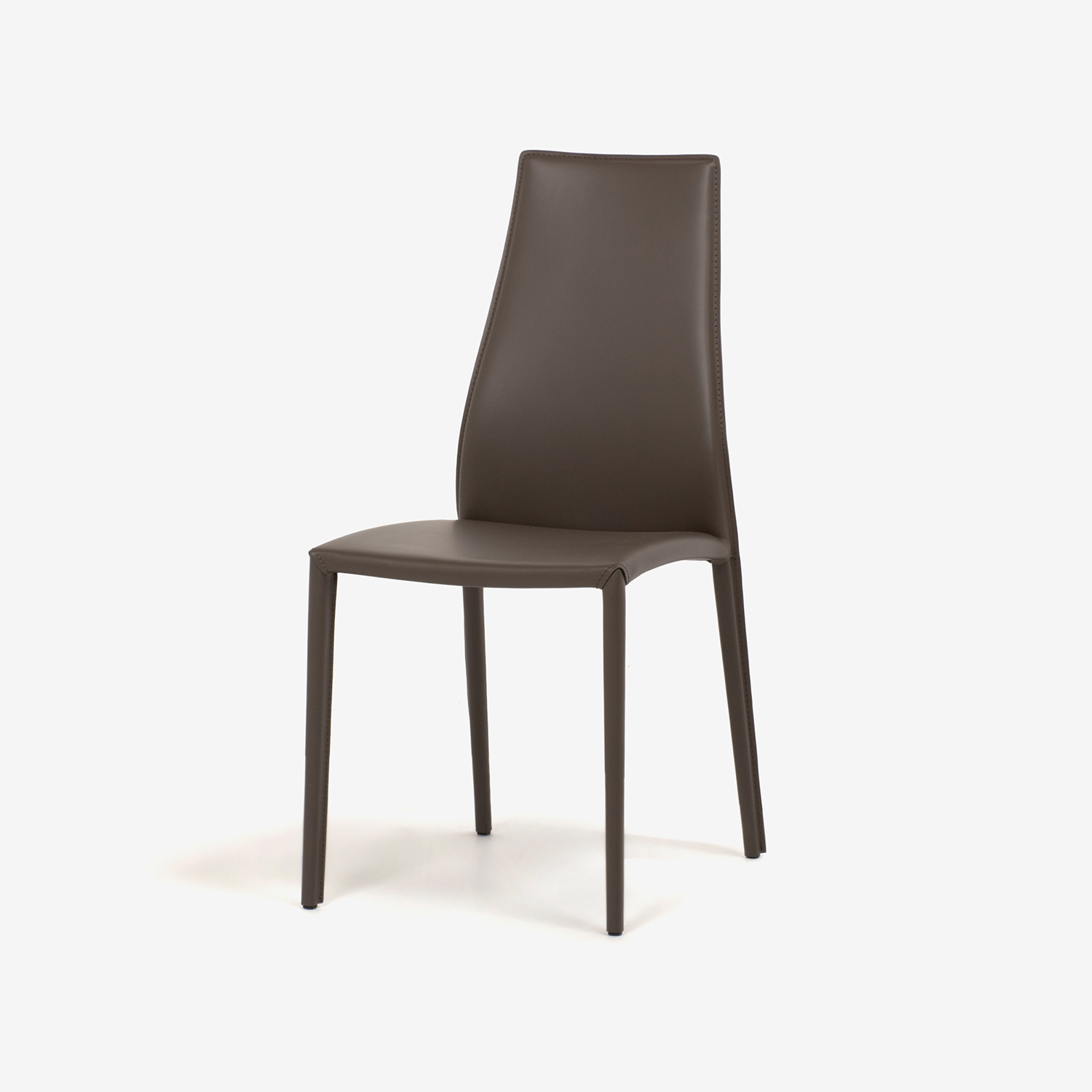 Calligaris（カリガリス）ダイニングチェア「Aida CS1484」革マッドブラウン色
