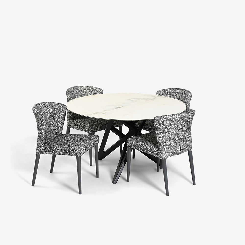 ligne roset（リーン・ロゼ）ダイニングチェア「ロゼチルコ」布＃RJ-627 脚グレービーチ【受注生産品】【LIGNE ROSET FAIR 6月28日(日)まで15%OFF】