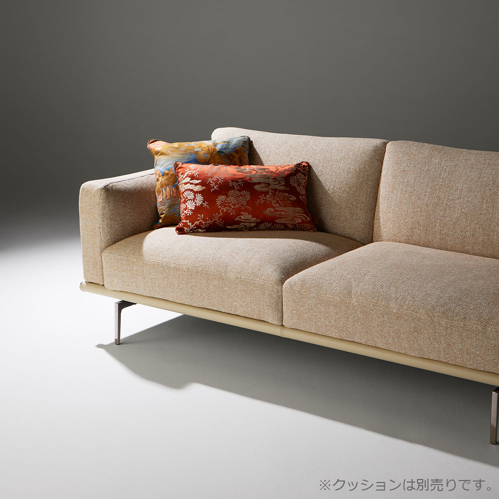 PoltronaFrau（ポルトローナ・フラウ）ソファ 2.5人掛け「Happy Jack ハッピージャック」幅215cm 布オークル/革パンナ