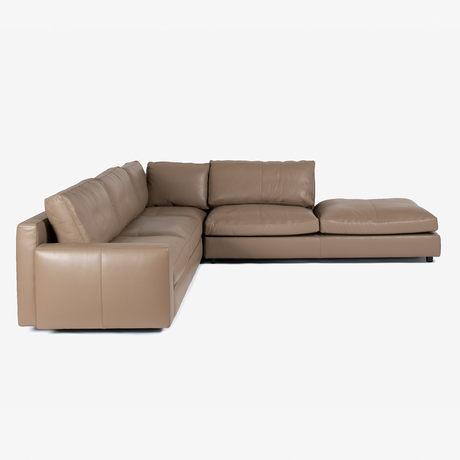 PoltronaFrau（ポルトローナ・フラウ）コーナーソファ「マッシモシステマ」革グレー色
