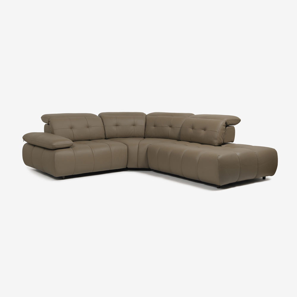 CORIUM（コリウム）コーナーカウチソファ3点セット 向って右カウチ「ヴァロ model.COR-A6351」革#CO-JRY513E パインバーク色