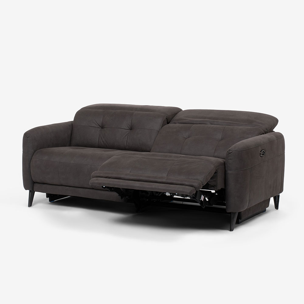電動リクライニング ソファ「サントル」幅194cm 布グレー GRY#B-16