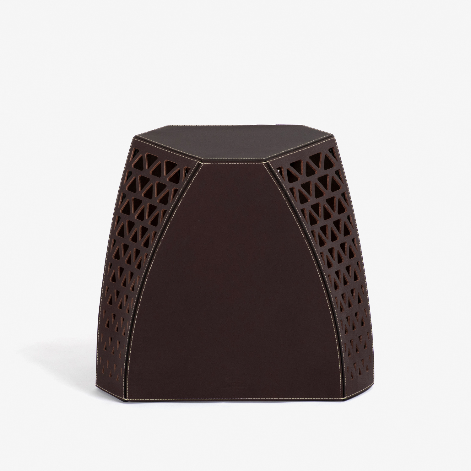 PoltronaFrau（ポルトローナ・フラウ）サイドテーブル「ハドソン」革ダークブラウン色