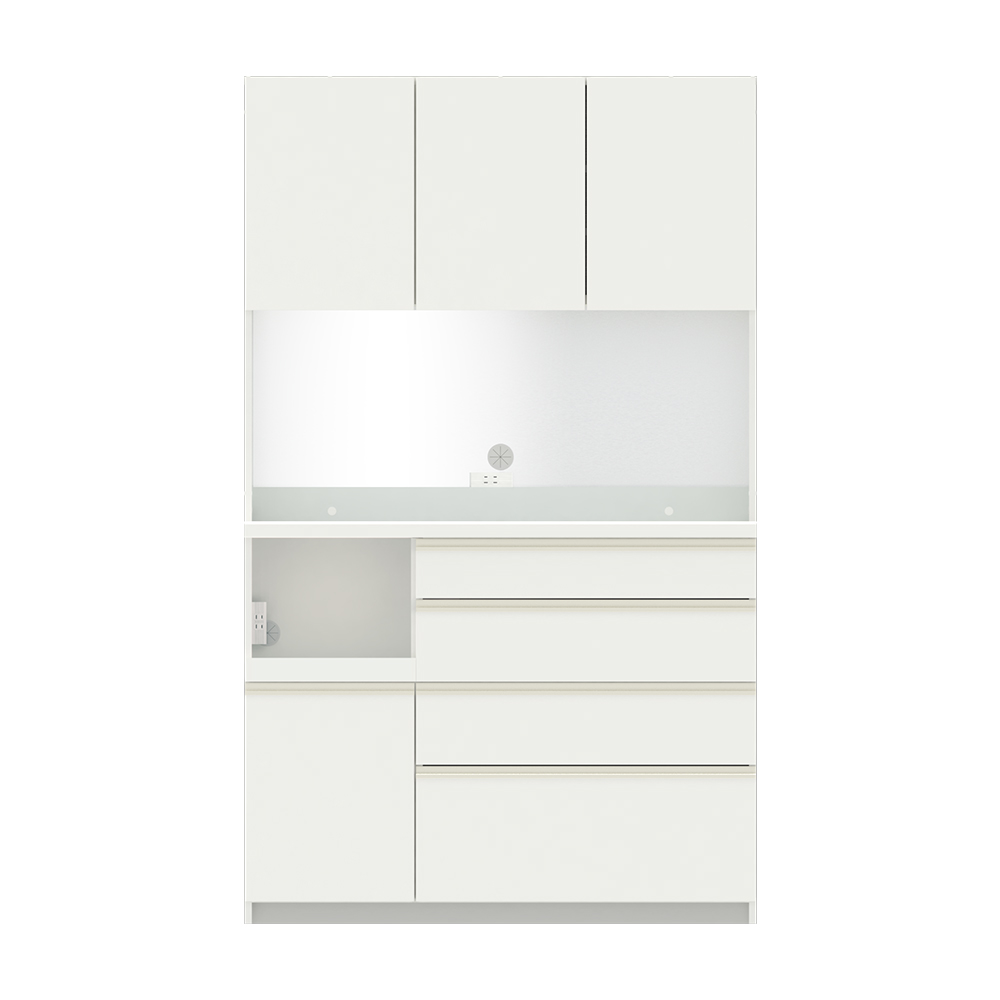Pamouna（パモウナ）オープンボード「ECB-1200R」幅120cm 奥行50cm 高さ197.5cm 開き扉 ハイカウンター 全3色