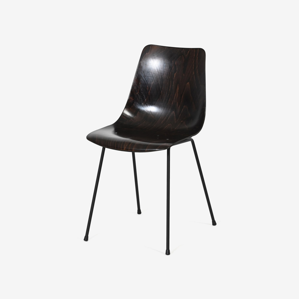ligne roset(リーン・ロゼ)ダイニングチェア「ロゼシーエム131」ダークブラウン色 脚スチール【LIGNE ROSET FAIR 6月28日(日)まで15%OFF】
