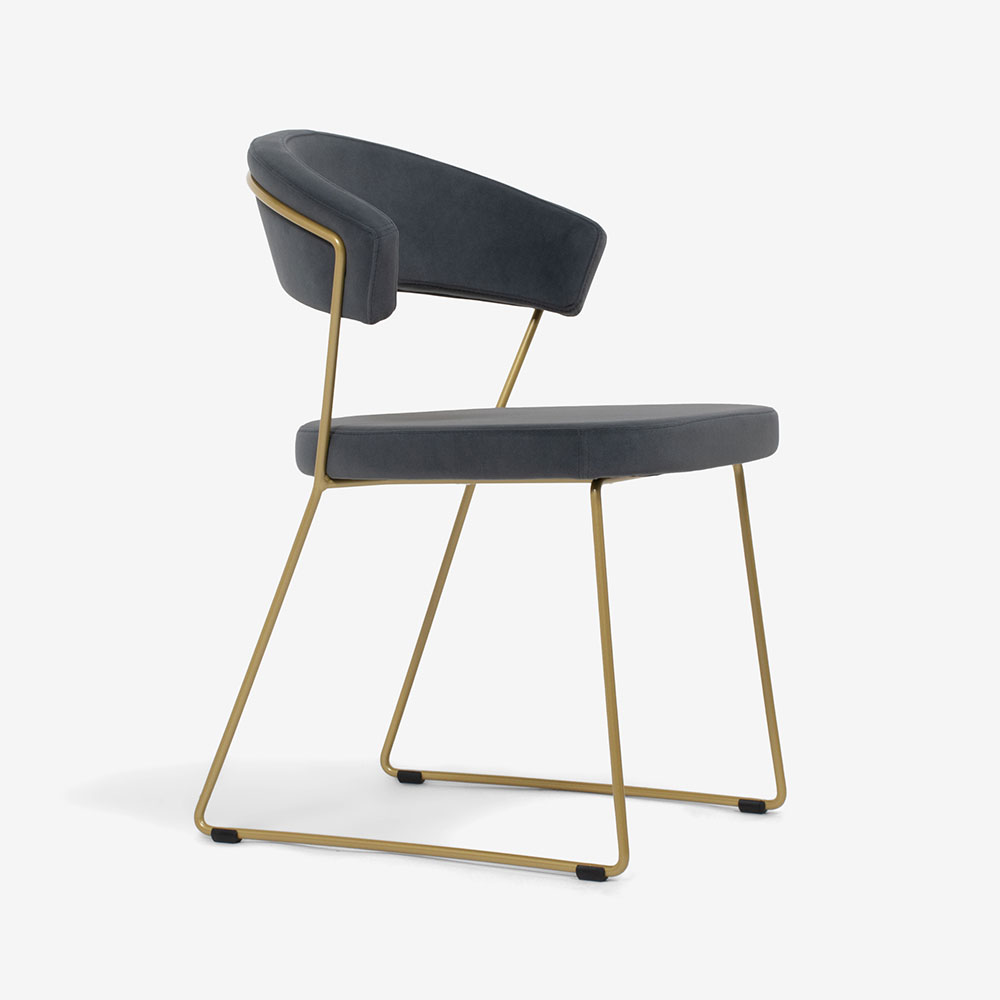 Calligaris(カリガリス)ダイニングチェア「New York CB1022」布グレー SLQ/脚部ブラス色 P33L