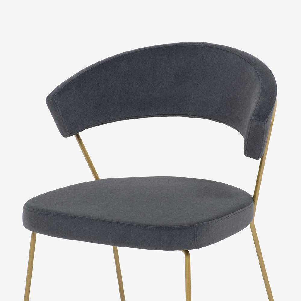 Calligaris(カリガリス)ダイニングチェア「New York CB1022」布グレー SLQ/脚部ブラス色 P33L