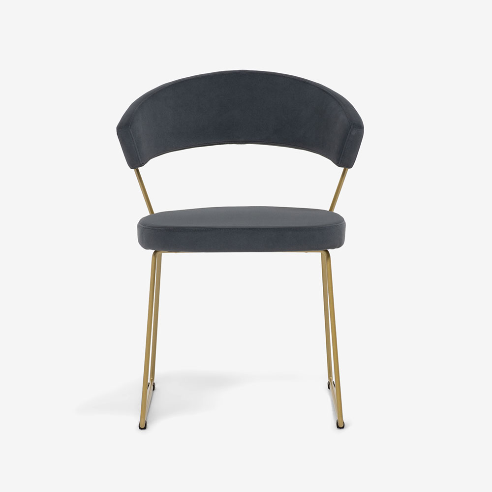 Calligaris(カリガリス)ダイニングチェア「New York CB1022」布グレー SLQ/脚部ブラス色 P33L
