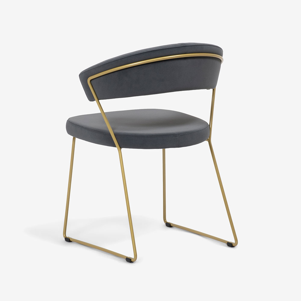 Calligaris(カリガリス)ダイニングチェア「New York CB1022」布グレー SLQ/脚部ブラス色 P33L