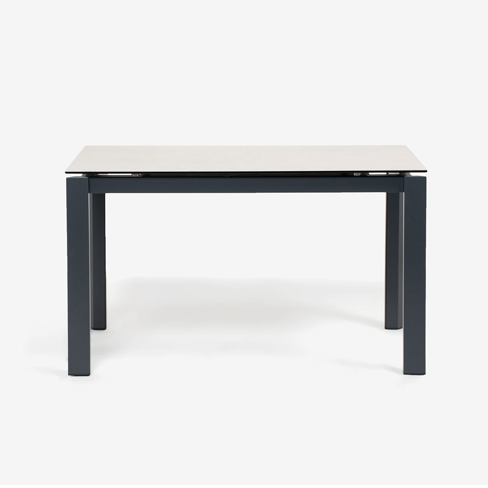 Calligaris（カリガリス）伸長式ダイニングテーブル「Duca CS4089」幅130-190cm 天板セラミック：ソルトホワイト/脚部スチール：マットグレー