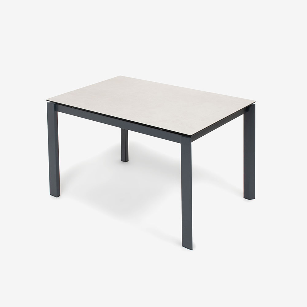 Calligaris（カリガリス）伸長式ダイニングテーブル「Duca CS4089」幅130-190cm 天板セラミック：ソルトホワイト/脚部スチール：マットグレー