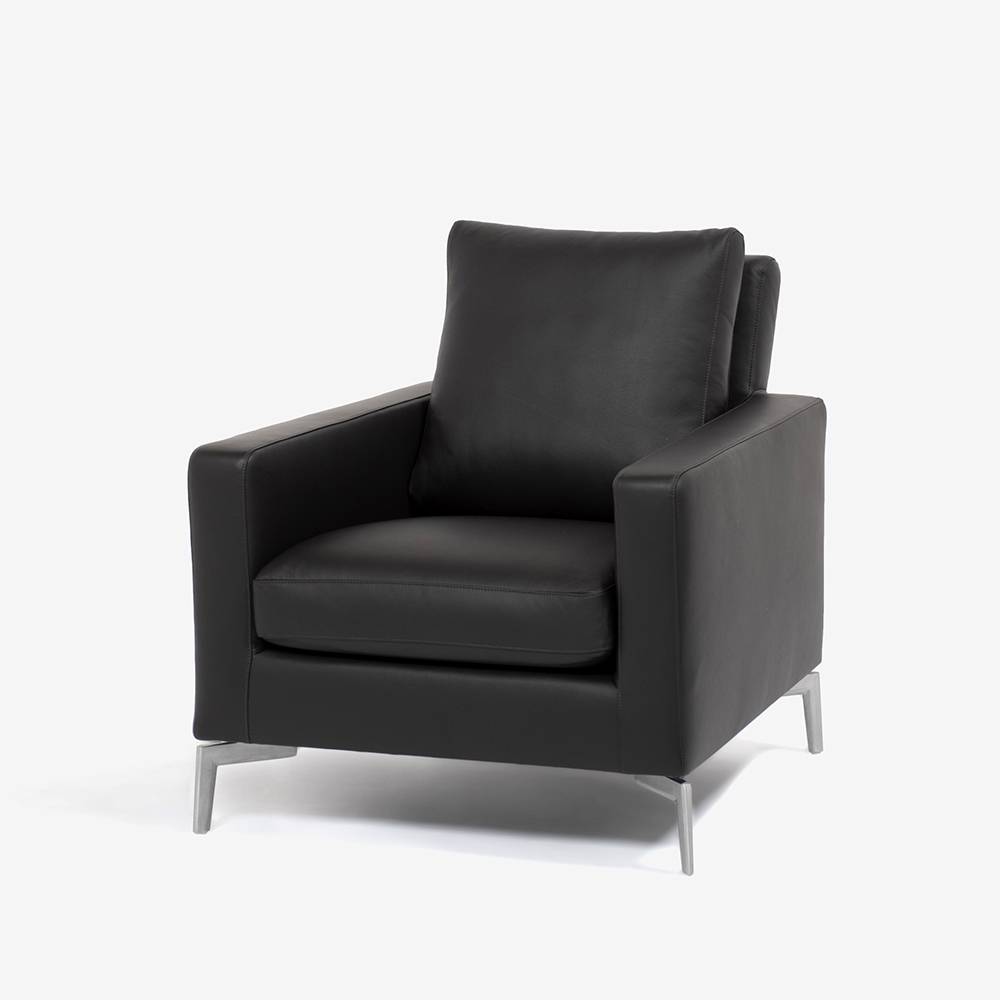 erba（エルバイタリア）アームチェア「ベラビスタ」革ダークブラウン色 #A ARREDO5029【お手入れキットの特典付き】