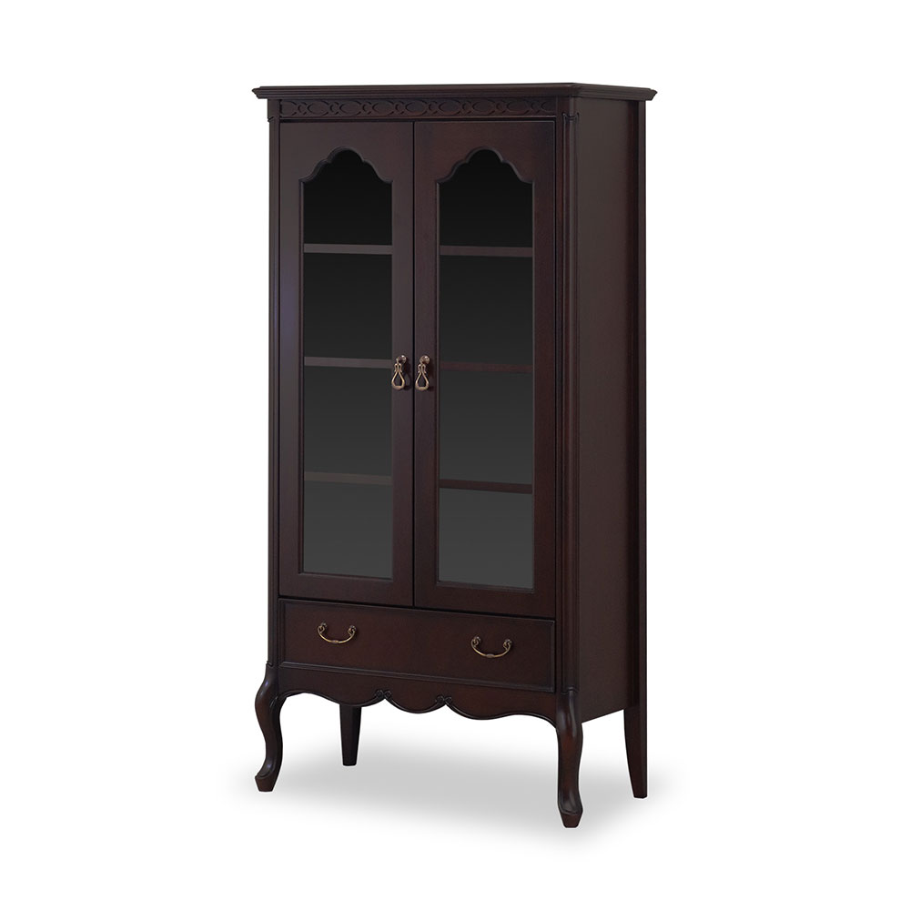 キャビネット「フルール72 DM」幅72cm マホガニー材ダークブラウン色【セール対象品のため5%OFF】